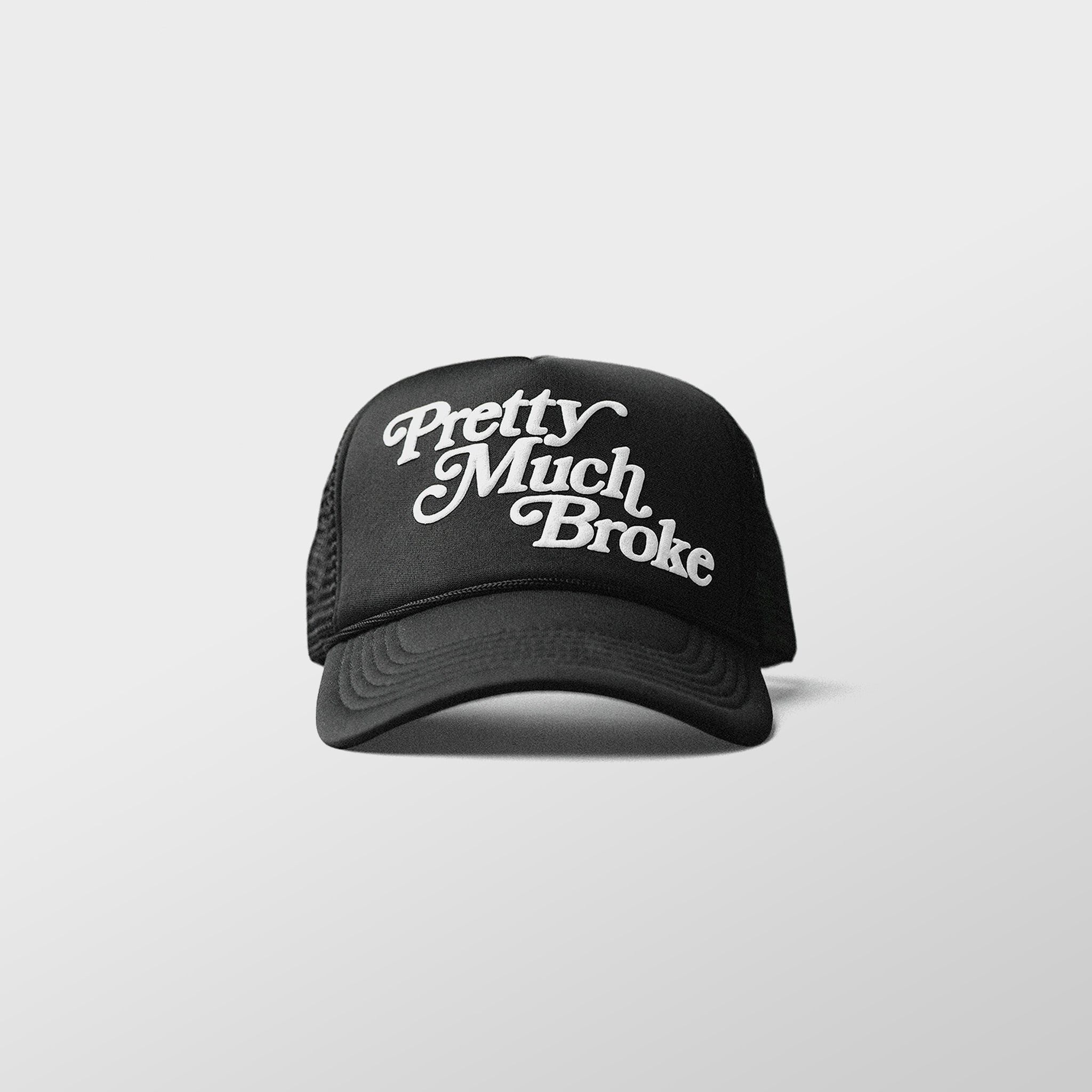 APTHCRY Pretty Much Broke Black Trucker Hat Black